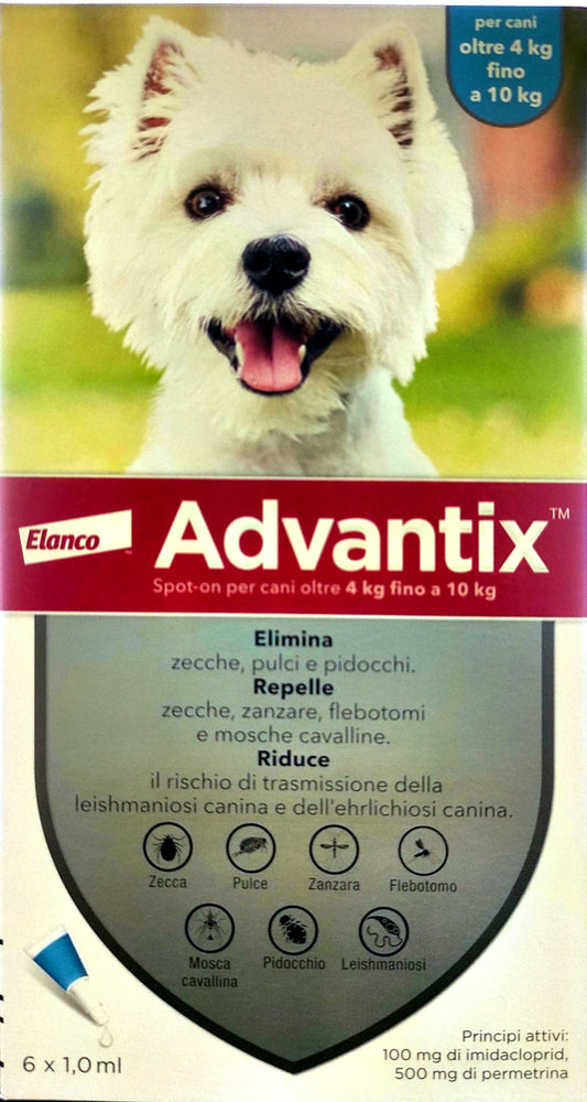 Advantix Spot-on per cani per 4-10kg "6 pipette"